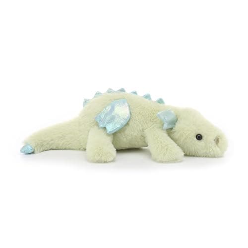 Apricot Lamb Lying Dragon Soft Cute Plushies Toy for Kids, Cuddly Stuffed Animal for Baby Girls and Boys, Fluffy Green Lying Dragon 15 Inches (Green) thumbnail 5