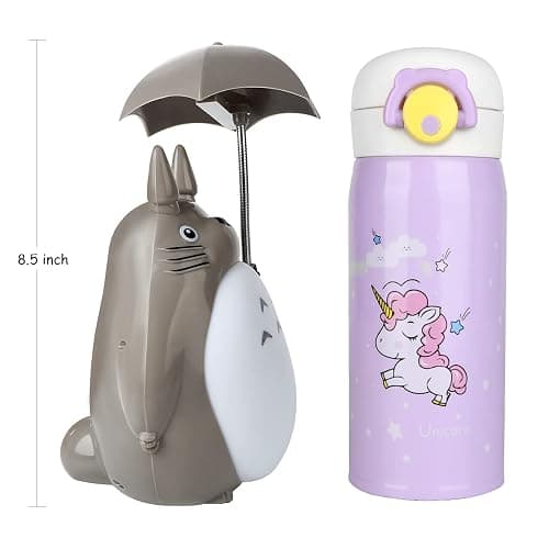 BATVOX Totoro Umbrella LED Night Light Kid's Character Lamp USB Charge (White Belly) Bonus Totoro Tumbler thumbnail 6