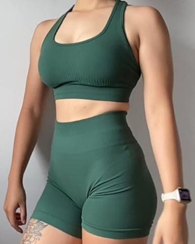 AUROLA Power Workout Shorts for Women Tummy Control Squat Proof Ribbed Thick Seamless Scrunch Active Short thumbnail 3