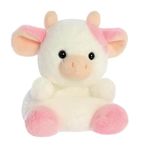 Aurora, 33765, Palm Pals Belle Strawberry Cow 5In, Soft Toy, White & Pink thumbnail 2