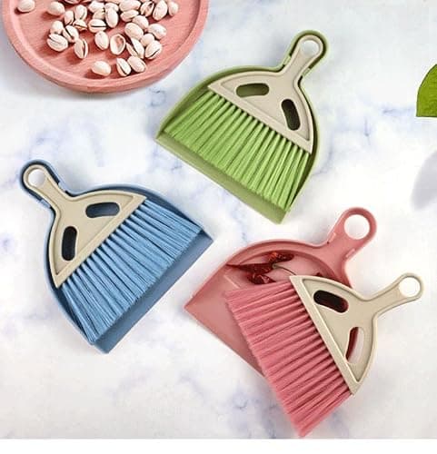 SOUJOY 6 Pack Small Dustpan and Brush Set, Whisk Broom and Dust Pan with Handle, Nesting Tiny Cleaning Broom, Mini Hand Broom and Dustpan Set for Table, Desk, Keyboard, Cars and Pet Nest thumbnail 6
