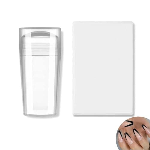 Jelly Silicone Nail Art Stamper Scraper with Cap Transparent Stamping Polish Transfer Templates Tools Manicure,Clear Silicone French Tip Nail Stamp thumbnail 7
