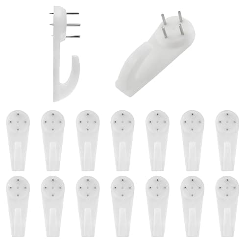 Auvotuis 20Pcs Non-Trace Wall Picture Hooks, Invisible Plastic Traceless Nail Screws Powerful Concrete Hard Wall Drywall Non-Mark Clock Hooks for Photo Frame Hangers (M,1.6x0.75 Inch) thumbnail 7