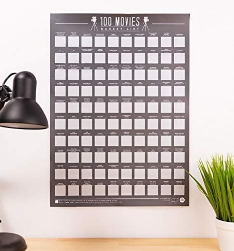 Gift Republic 100 Movies Scratch Off Poster Top Films Bucket List Poster Cinema Best Movie Wall Art Movie Lovers Birthday Christmas Gift Premium Boxed thumbnail 6