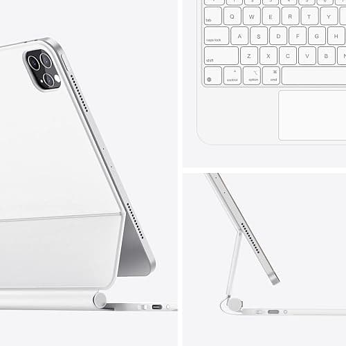 HOU Tastiera iPad Air 13'' (M3 2025/M2 2024) Tastiera iPad Pro 12.9 2021 6a Generazione iPad Pro 12.9 5a/4a/3a Generazione, Design Magnetico Flottante, Trackpad,Tastiera Retroilluminata Bianco thumbnail 2
