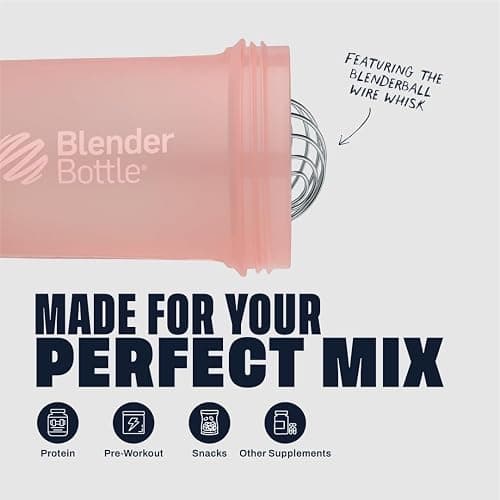 BlenderBottle Shaker Bottle with Pill Organizer and Storage for Protein Powder, Classic V2 ProStak System, 22-Ounce, Rose Pink thumbnail 5