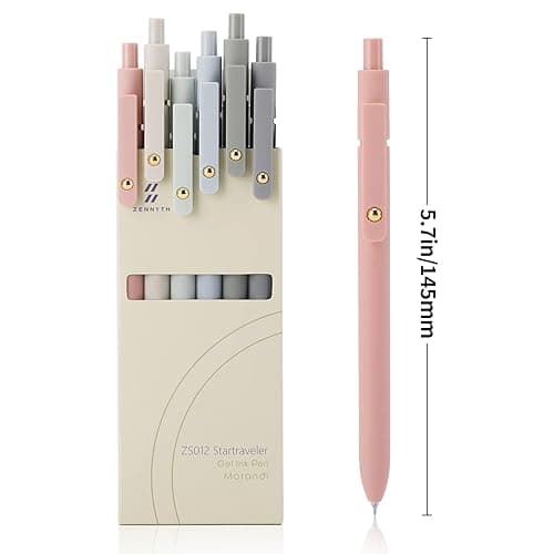 Ddaowanx Gel Pens, 6 Pcs 0.5mm Quick Dry Black Ink Pens Fine Point Smooth Writing Pens, Cute Office School Supplies Gifts for Women thumbnail 4