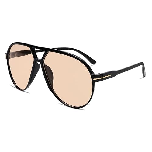 GUVIVI Retro Aviator Sunglasses for Women Men Oversized Classic 70s Vintage Trendy Tangle Free Square Aviators Sun Glasses thumbnail 3