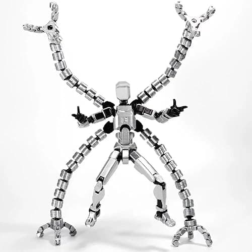 T13 3D Action Figure Set (Assembly Completed) 2 Pcs, 3D Printed Multi-Jointed, Titan 13 Action Figures, Multi-Articular Lucky Mobile Robot Nova,Desktop Decorations for Game Lovers Toys (Sliver Gold) thumbnail 7
