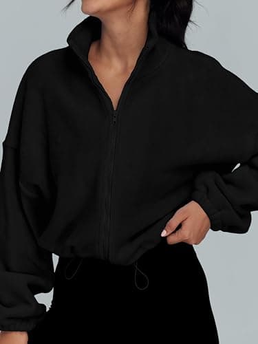 AUTOMET Womens Fleece Jackets Zip Up Oversized Sweatshirts Winter Clothes Long Sleeve Crop Sherpa Fall Outfits Fashion thumbnail 2