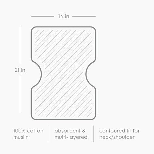 Little Unicorn Ultra-Absorbent Premium Burp Cloth 2 Pack | Soft on Baby's Skin | Larger Size | Ergonomic Design | Set of 2 (Butterflies) thumbnail 3
