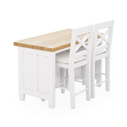 Odoria 1/12 Miniature Kitchen Island and Chairs Dollhouse Furniture Accessories - Image 1