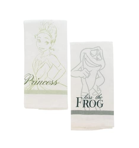 Best Brands Disney Princess 100% Cotton Kitchen Towels, 2pk-Soft & Absorbent Decorative Towels Perfect for Drying Dishes Hands-Machine Washable Towel Set, 16 x 26 inches - and the Frog - Image 1