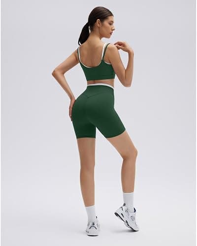 SUUKSESS Women 2 Pieces Workout Sets Padded Spaghetti Straps Camis High Waist Biker Shorts thumbnail 3