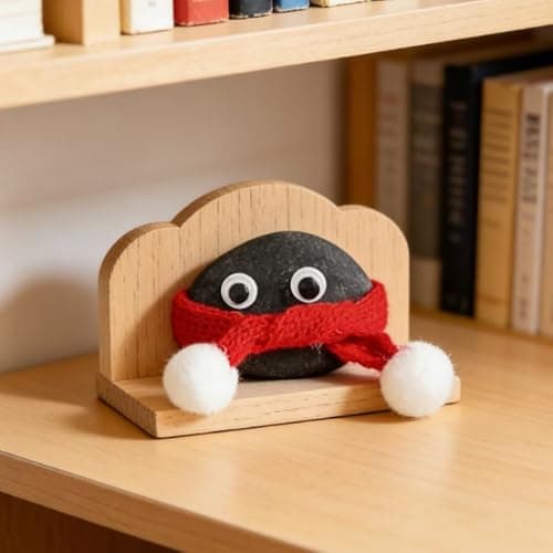 The Original Stone Pet DIY Kit - Adorable Low-Maintenance Desk Buddy | Custom Accessories (Scarf, Googly Eyes, Raffia) & Travel Bag | Perfect White Elephant & Birthday Gift thumbnail 4