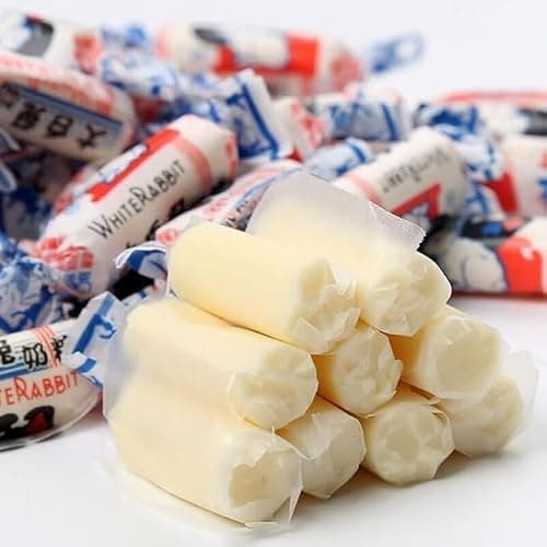 Chinese Candy White Rabbit Creamy Candy 17.7 Oz(500 Gram),White Rabbit Toffee, White Rabbit Cream Gummy Candy, Leisure Candy Snacks, Chewing Fudg, Healthy Desserts (117g (Pack of 1)) thumbnail 2