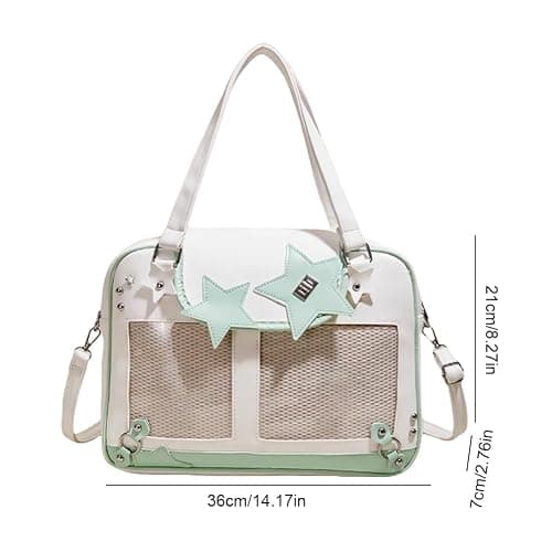 Women Display Shoulder Bag Large Capacity Ita Handbag PU Leather Kawaii Star Itabag Travel Shopping Commute Bag thumbnail 6
