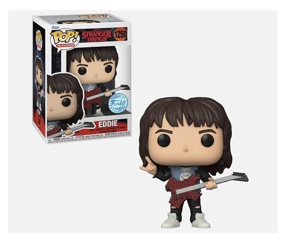 Funko Stranger Things Eddie with Guitar 1250 Exclusive Pop Vinyl Figure Special Edition Bundled with Pop Protector - Image 1