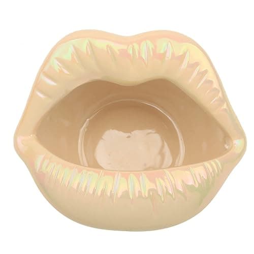 LIABI Lips Decorative Bowl Ceramic Lipstick Ring Holder Jewelry Tray Cosmetic Storage Display Holder Desktop Hair Ties Clips Storage Case in Bathroom for Women Men - Image 1