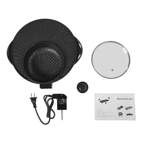 WINNIESHOP Hot Pot and Grill Combo Electric 2 in 1 Korean BBQ Grill Indoor Shabu Shabu Pot Electric Hot Pot with Grill for Hotpot BBQ, Barbecue & Grill (1350W) thumbnail 9