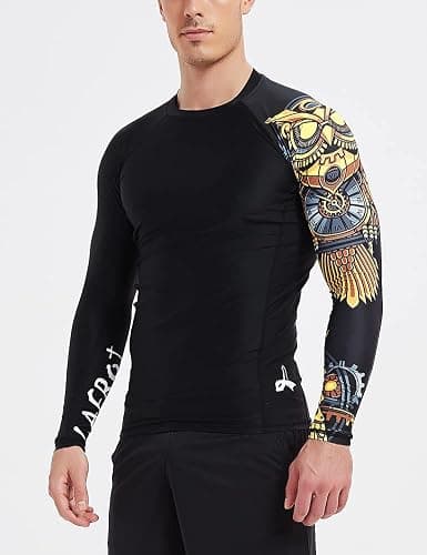 LAFROI Men's Long Sleeve UPF 50+ Baselayer Skins Performance Fit Compression Rash Guard-CLYYB thumbnail 2