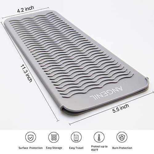 ANGENIL Professional Heat Resistant Silicone Mat Pouch for Hair Tools Flat Iron Hair Straightener and Curling Iron Heat Protecting Pad, Portable Travel Hot Tool Mat and Cover for Hair Styling Tools thumbnail 6