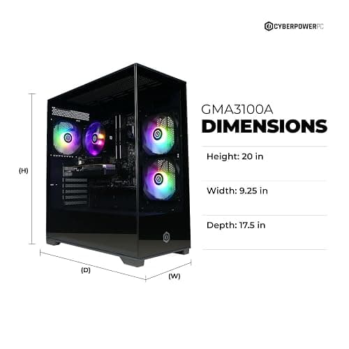 CyberPowerPC Gamer Master Gaming PC, AMD Ryzen 5 5500 3.6GHz, Radeon RX 6400 4GB, 16GB DDR4, 500GB PCIe Gen4 SSD, WiFi Ready & Windows 11 Home (GMA3100A) thumbnail 3