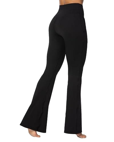 Sunzel Flare Leggings for Women with Pockets, Crossover Yoga Pants with Tummy Control, High Waisted and Wide Leg thumbnail 6