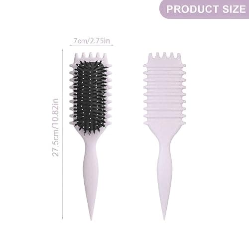 ⭐ Define Curls Brush - Define Curls, Curly Hair Brush Enhance Bounce | Detangle Wavy/Curly Hair, Reduce Frizz - Ergonomic Design for All Textures (#beige, stripe) thumbnail 7