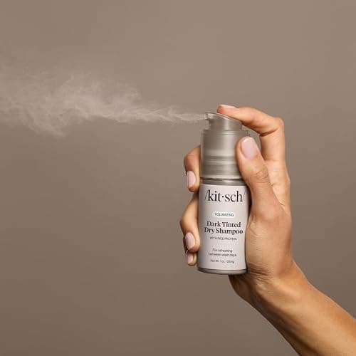 Kitsch Volumizing Rice Protein Dry Shampoo Powder - Dry Shampoo for Women & Men, Dark Hair, No White Cast, Absorbs Oil, Non-Greasy, Fragrance Free, Travel Size | Ideal Gifts for Women- Dark Tinted 1oz thumbnail 9