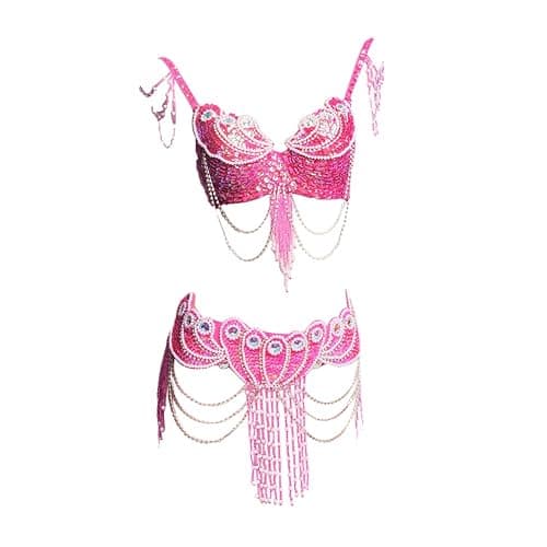ROYAL SMEELA Belly Dance Costume for Women Tribal Belly Dance Bra and Belt Sexy Professional Dancing Suit Carnival Bra Belt - Image 1