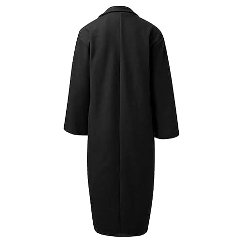 Maiyifu-GJ Women's Winter Long Wool Blend Coats Double Breasted Wool Trench Coat for Women Long Sleeve Notched Lapel Overcoat thumbnail 4