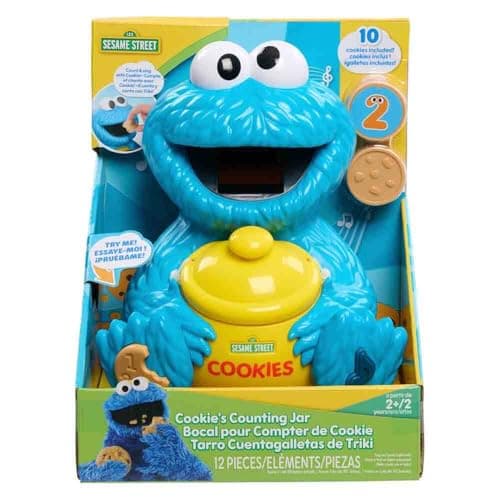 Sesame Street Cookie's Counting Jar, 12-Pieces, 20+ Phrases and Sounds, Learning and Education, Kids Toys for Ages 2 Up by Just Play - Image 1