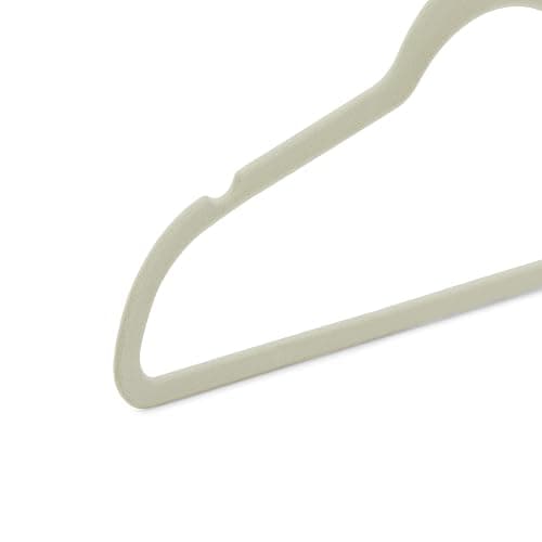 Amazon Basics Slim, Velvet, Non-Slip Sturdy Clothes Hangers, 50-Pack, Ivory/Silver thumbnail 6