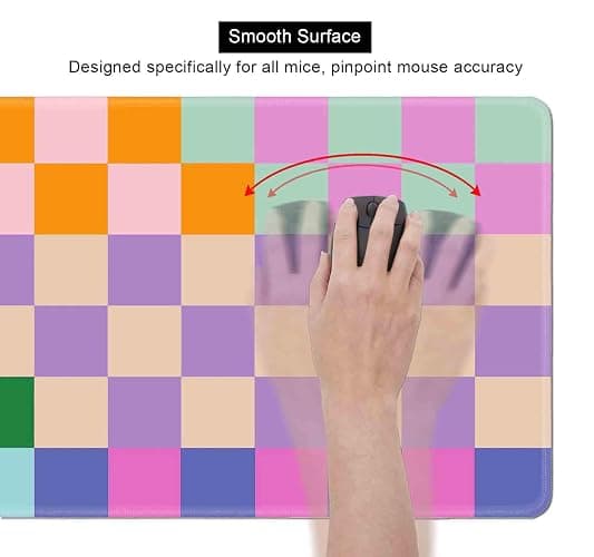 SXCKANG Colorful Checkered Desk Mats, Retro Purple Pink Blue Green Large Desk Pad, Aesthetic Desktop Mat, Writing Mat, Non-Slip Rubber Gaming Mouse Pad for Laptop Computer Office, 31.5 X 11.8 in thumbnail 6