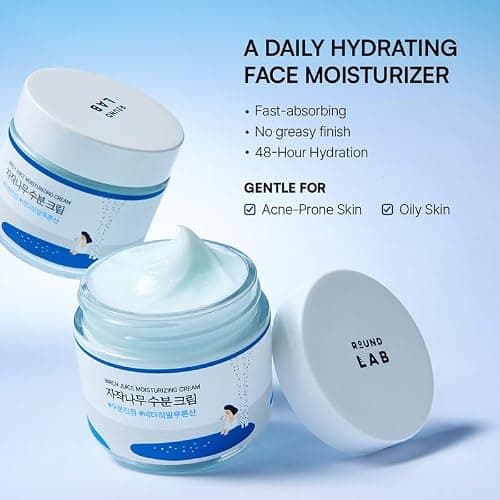 ROUND LAB Birch Juice Moisturizing Cream 2.7 Fl Oz | 48-Hour Deep Hydrating Face Moisturizer, Birch Sap & Vita Hyaluronic Acid, For Acne-Prone Skin, Korean Skin Care thumbnail 4