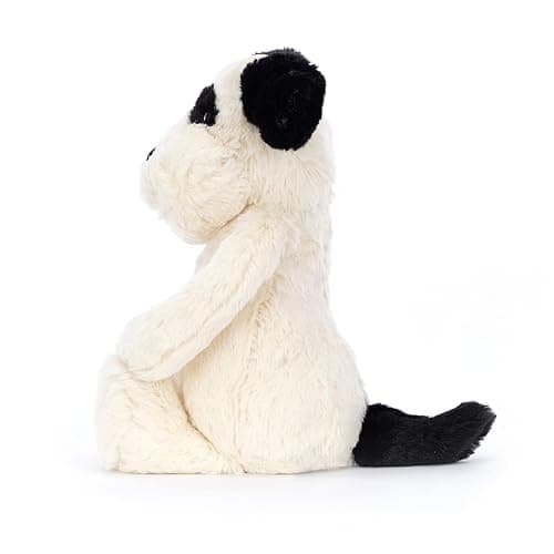 Jellycat Bashful Black and Cream Puppy Stuffed Animal, Medium 12 inches - Dogs and Puppies Plush Toy - Classic Children's Gift thumbnail 3