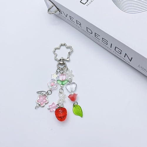AGEN KGEN Aesthetic Y2K keychains Cute Butterfly Star Strawberry Bear Guitar Keychains Charms for Women Bag Purse Gifts thumbnail 8