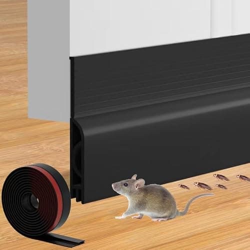Ormein Door Draft Stopper, Adjustable Weather Stripping Seal for Cold Insulation, Bottom/Under Sweep for Exterior & Interior Doors, Seal Blocker Noise, Black, 39 inches - Image 1