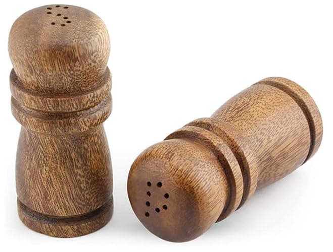 Acacia Wood Salt & Pepper Shakers 4 inch Tall - Image 1