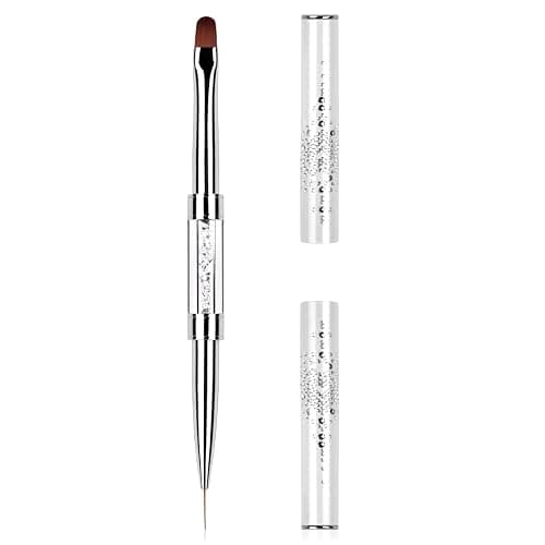 1Pcs Dual Ended Hard Gel Nail Brushes for Builder Gel&Polygel,Salon-Grade Nail Art Design Tools,Nail Brush Professional Nail Art(Rhinestone Handle) - Image 1