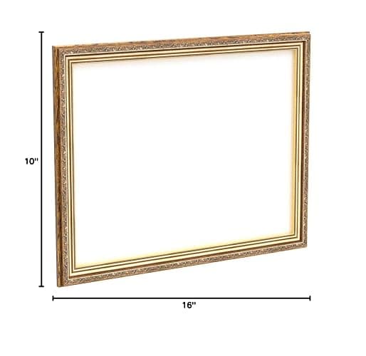 Poster Palooza 10x16 Frame Gold Antique Solid Pine Wood Picture Frame with UV Acrylic Plexiglass, Foam Board Backing & Hanging Hardware Included thumbnail 3
