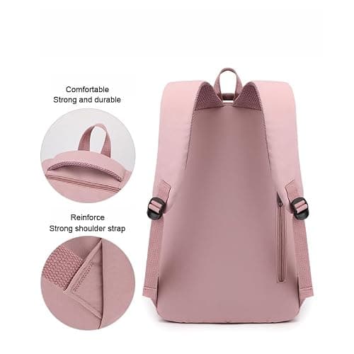 School Bags for Girls, Lightweight Backpack School Bags for Girls Secondary School, Waterproof Rucksack Aesthetic School Backpacks Casual Daypack for Kids, Women, Men, College Travel Work Bag - Black thumbnail 4