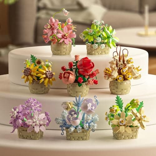 Mini Flowers Building Block Set,Flower blocks toys,Plants and Succulent Toys,Building block flowerpot，Botanical Collection Birthday Gift for Girls Boys Adults Kids Ages 6+ (Perfume Lily 155Pcs) thumbnail 4
