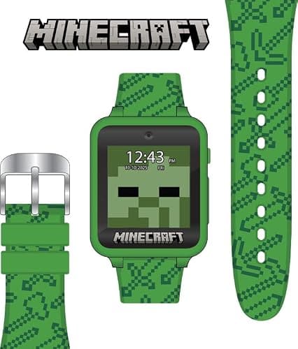 Minecraft Kids Smart Watch – Touchscreen Interactive Watch with 10 Customizable Clock Faces, Built-in Camera, Video Recorder, Alarm, Calculator, Games & Pedometer – Fits Wrists 5.5" to 8" thumbnail 6