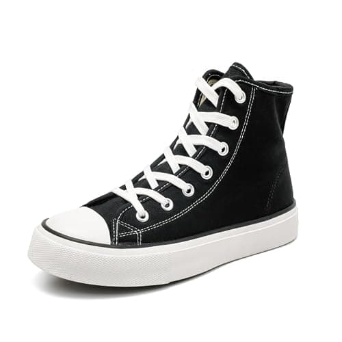 OPOEE Womens High Top Canvas Sneakers,Lace-up Canvas Shoes,Casual Tennis Walking Shoes Men's Canvas Shoes - Image 1