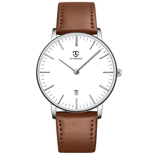 BEN NEVIS Watch, Mens Watch, Minimalist Fashion Simple Wrist Watch Analog Date with Leather Strap - Image 1