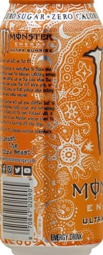 Monster Energy Ultra Sunrise, Sugar Free Energy Drink, 16 Ounce (Pack of 12) thumbnail 3