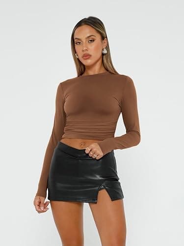 AUTOMET 3 Pack Womens Long Sleeve T Shirts Fall Fashion Basic Going Out Crop Tops Slim Fitted Winter Clothes 2025 thumbnail 2