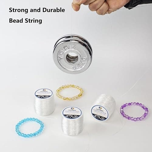 0.8 mm Stretchy Bracelet String, 3 Rolls Durable Elastic String, Clear Bead Cord for Bracelets, Necklaces, Beading, and Jewelry Making (300 m) thumbnail 4